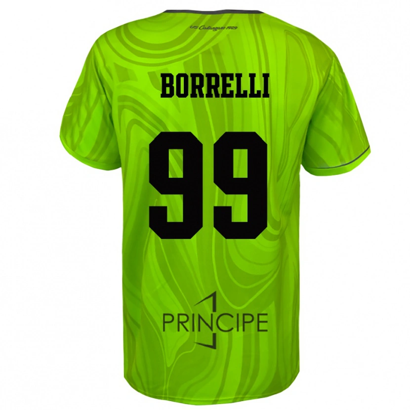 DanxenキッズEdoardo Borrelli#99イエログリーンブラックゴールキーパー シャツ2025/26ジャージーユニフォーム