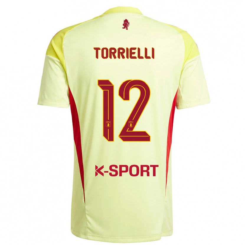 DanxenキッズEdoardo Torrielli#12ライトイエローレッドゴールキーパー シャツ2025/26ジャージーユニフォーム