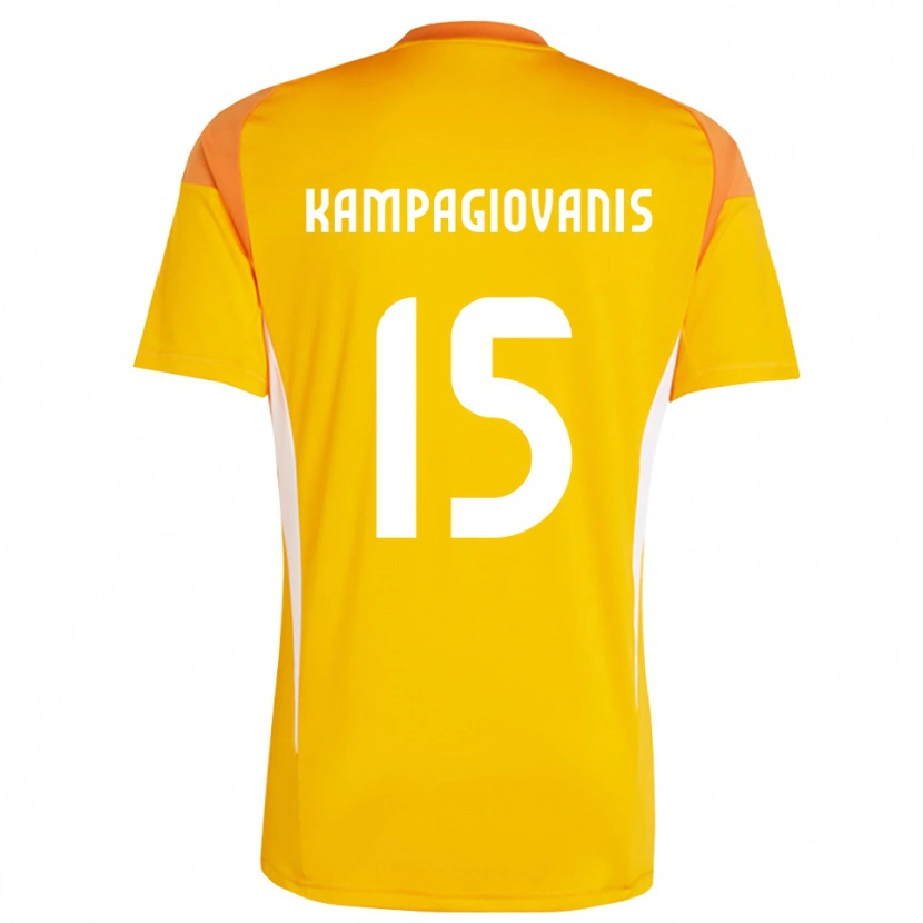 DanxenキッズAnastasios Kampagiovanis#15オレンジホワイトゴールキーパー シャツ2025/26ジャージーユニフォーム