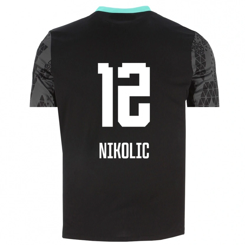DanxenキッズUros Nikolic#12ディムグレーブラックゴールキーパー シャツ2025/26ジャージーユニフォーム