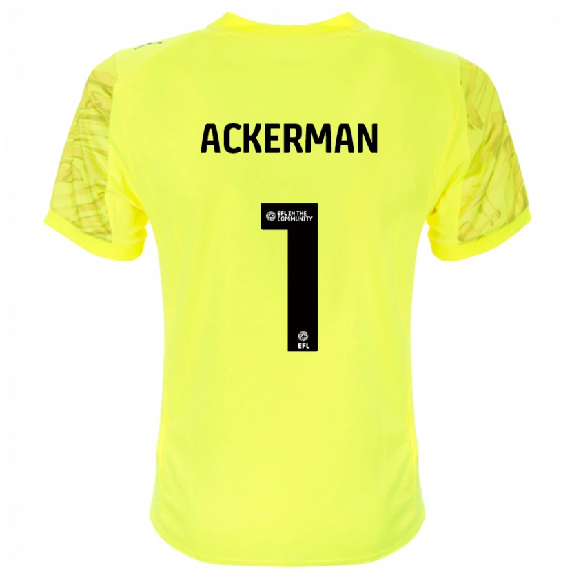 DanxenキッズEmily Ackerman#1イエローブラックゴールキーパー シャツ2025/26ジャージーユニフォーム