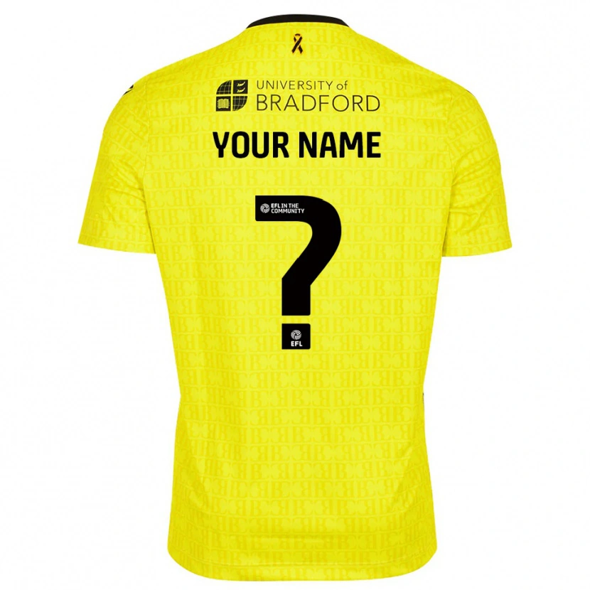 Danxenキッズブラッドフォード・シティAFCイエローブラックゴールキーパー シャツ2025/26ジャージーユニフォーム