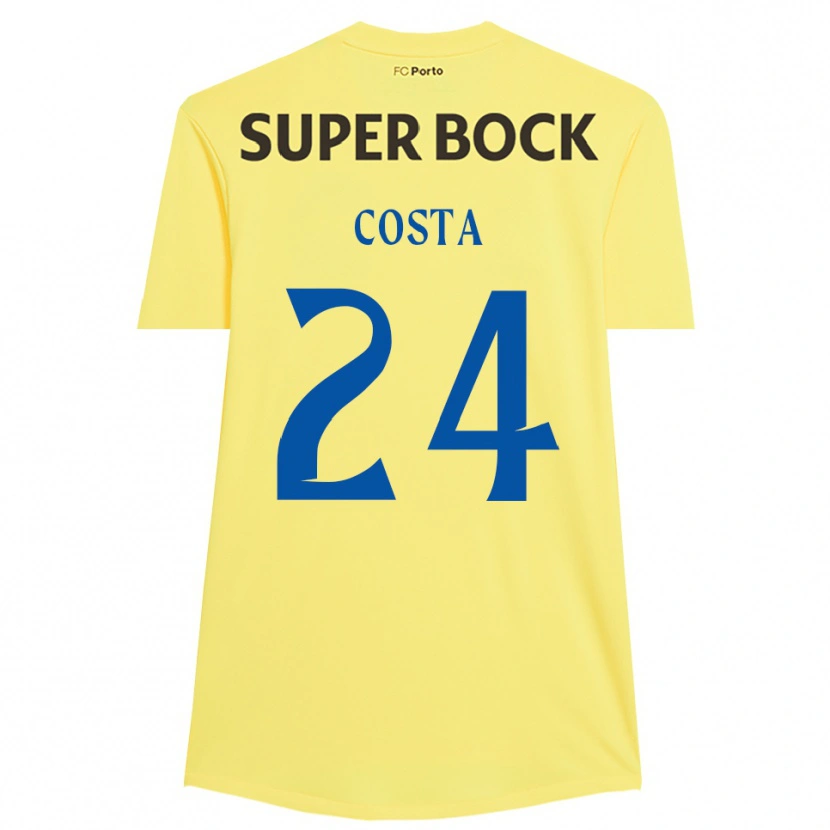 DanxenキッズJoão Costa#24薄黄色 黒ゴールキーパー シャツ2025/26ジャージーユニフォーム