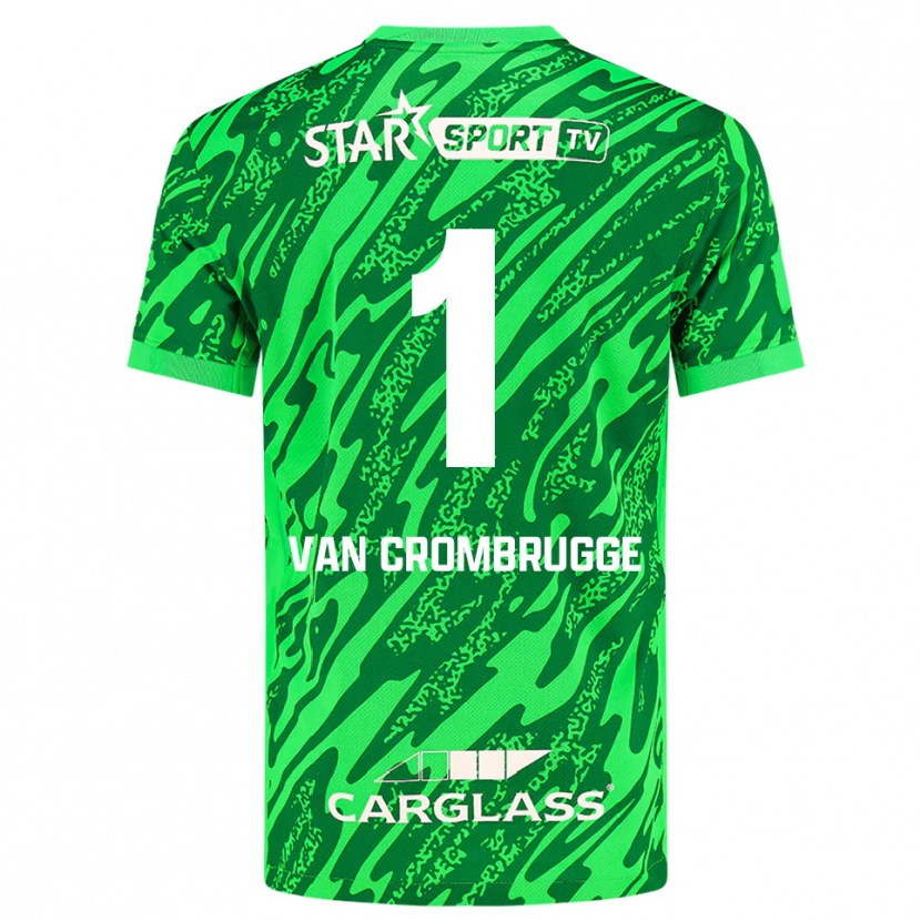 DanxenキッズHendrik Van Crombrugge#1濃緑 白ゴールキーパー シャツ2025/26ジャージーユニフォーム