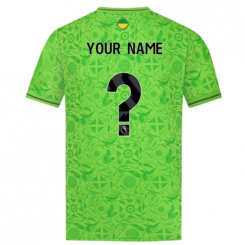 Danxenキッズウルヴァーハンプトン・ワンダラーズFC緑 黒ゴールキーパー シャツ2025/26ジャージーユニフォーム