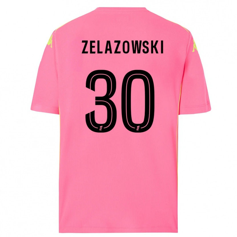 DanxenキッズBartosz Zelazowski#30ホットピンクブラックゴールキーパー シャツ2025/26ジャージーユニフォーム