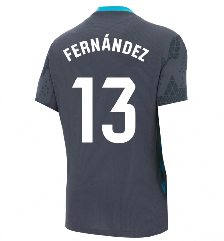 DanxenキッズAndrés Fernández#13ダークグレーブラックゴールキーパー シャツ2025/26ジャージーユニフォーム