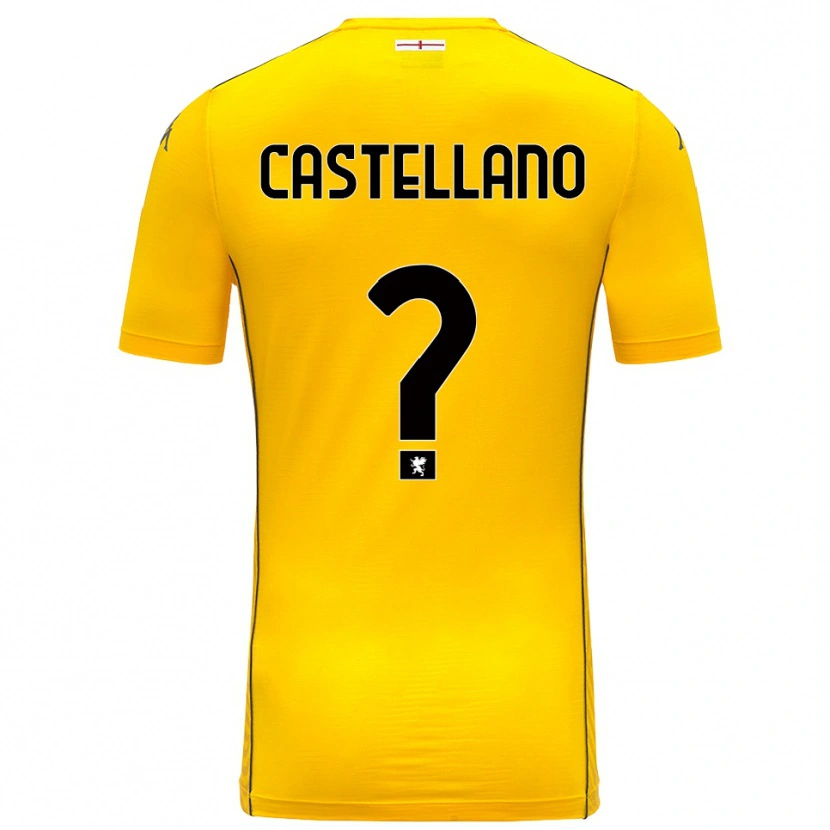 DanxenキッズCristiano Castellano#0ダーク黄黒ゴールキーパー シャツ2025/26ジャージーユニフォーム