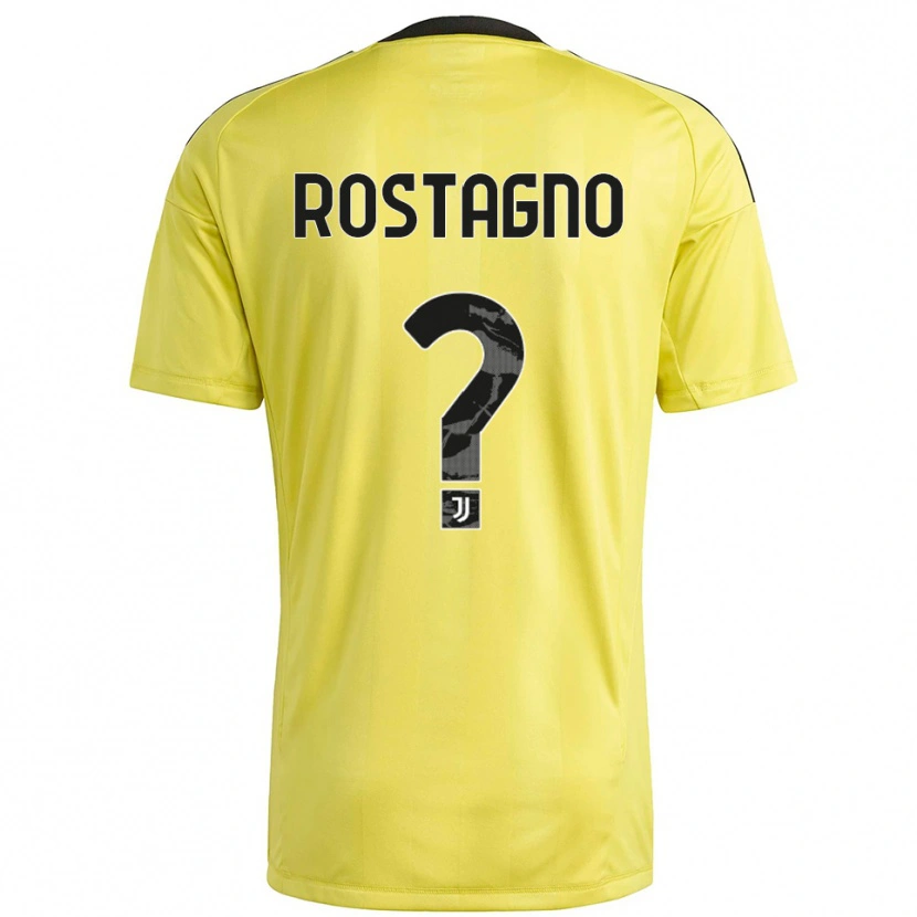 DanxenキッズAlberto Rostagno#0黄白ゴールキーパー シャツ2025/26ジャージーユニフォーム