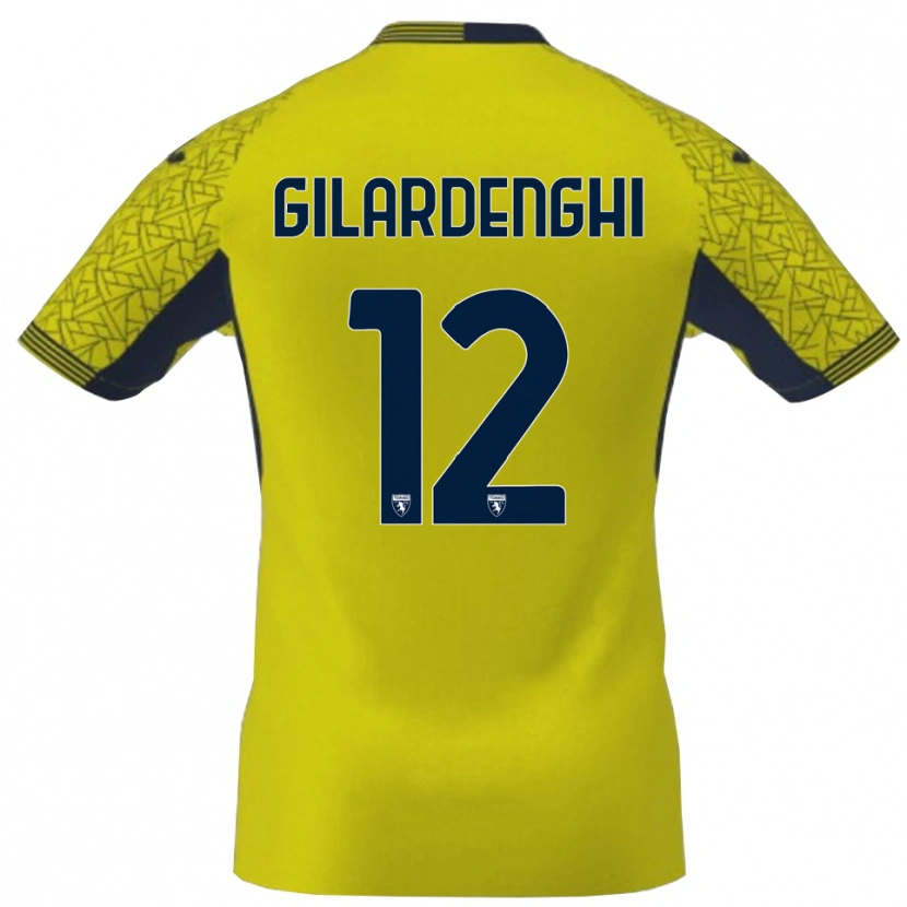 DanxenキッズRiccardo Gilardenghi#12黄黒ゴールキーパー シャツ2025/26ジャージーユニフォーム