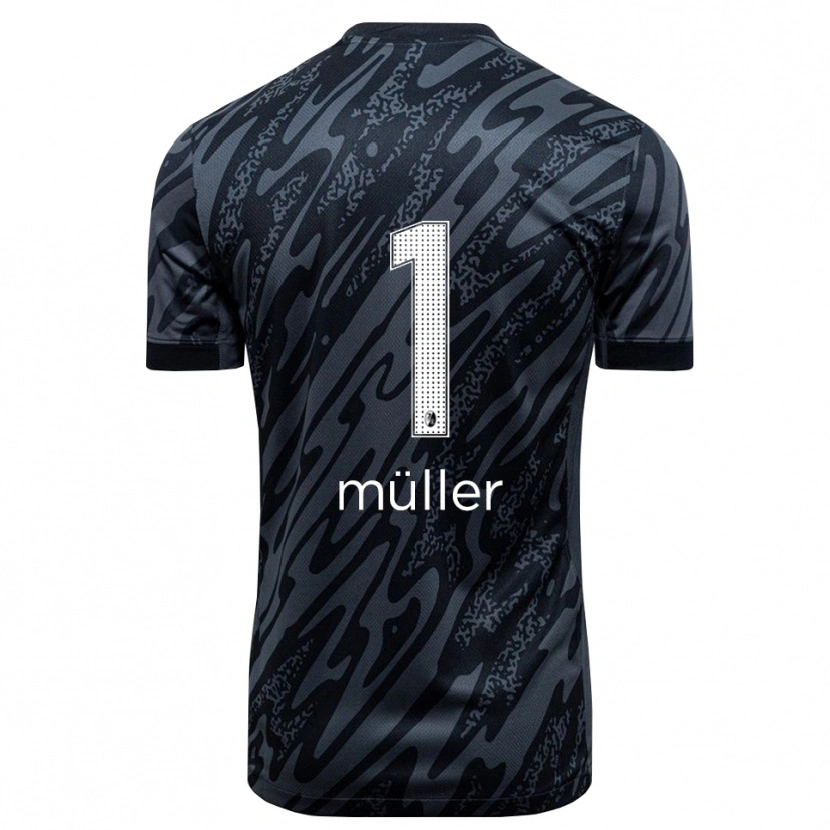 DanxenキッズPhilipp Müller#1黒白ゴールキーパー シャツ2025/26ジャージーユニフォーム