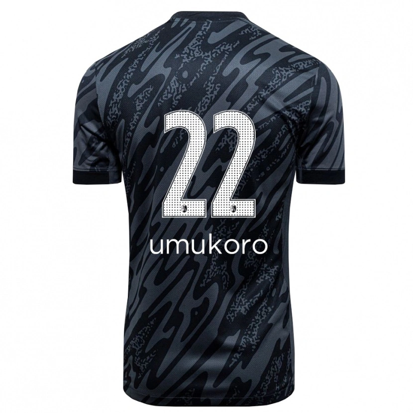 DanxenキッズJayden Umukoro#22黒白ゴールキーパー シャツ2025/26ジャージーユニフォーム