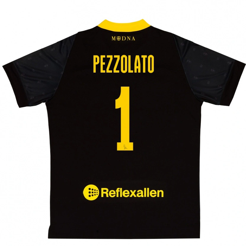 DanxenキッズMichele Pezzolato#1ブラック イエローゴールキーパー シャツ2025/26ジャージーユニフォーム