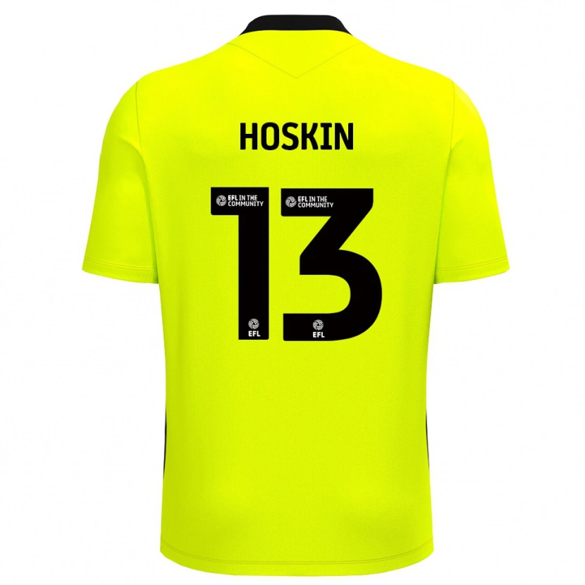 DanxenメンズOwen Hoskin#13イエローブラックゴールキーパー シャツ2025/26ジャージーユニフォーム