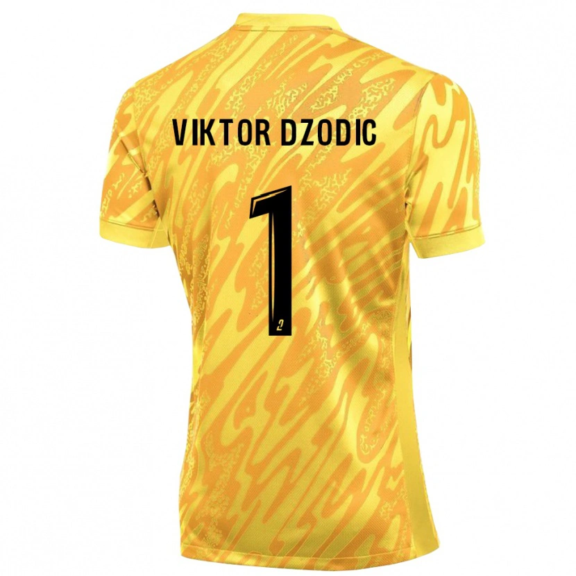 DanxenメンズViktor Dzodic#1オレンジ イエローゴールキーパー シャツ2025/26ジャージーユニフォーム