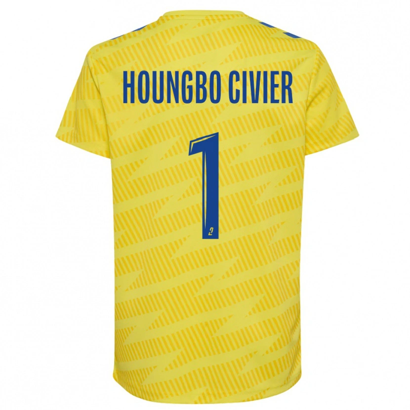 DanxenメンズMatéo Houngbo Civier#1イエロー ブルーゴールキーパー シャツ2025/26ジャージーユニフォーム