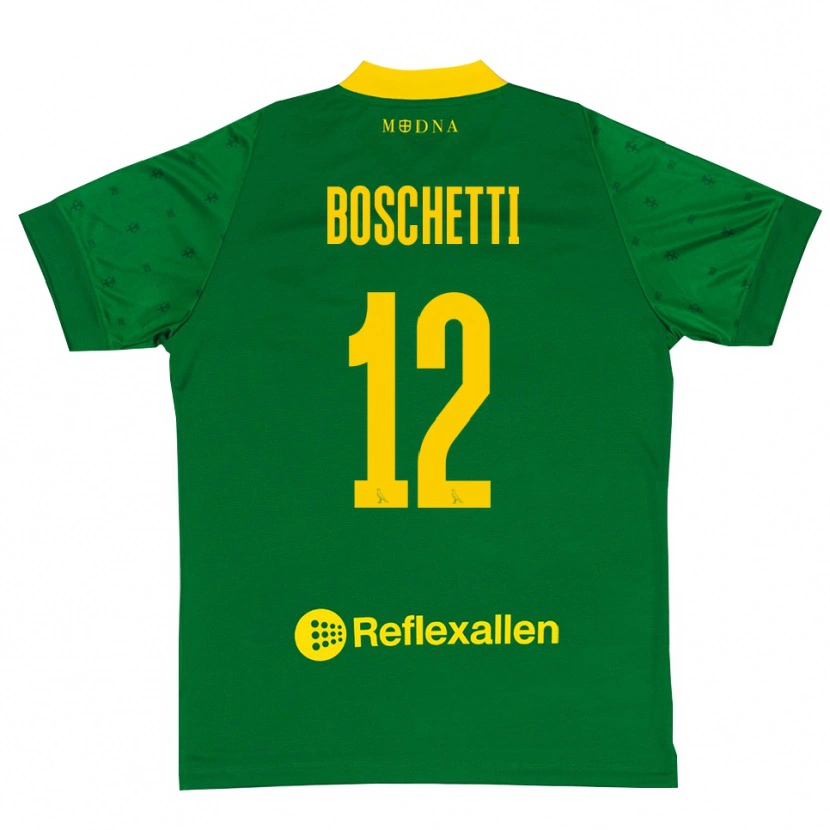 DanxenメンズMatteo Boschetti#12グリーン イエローゴールキーパー シャツ2025/26ジャージーユニフォーム