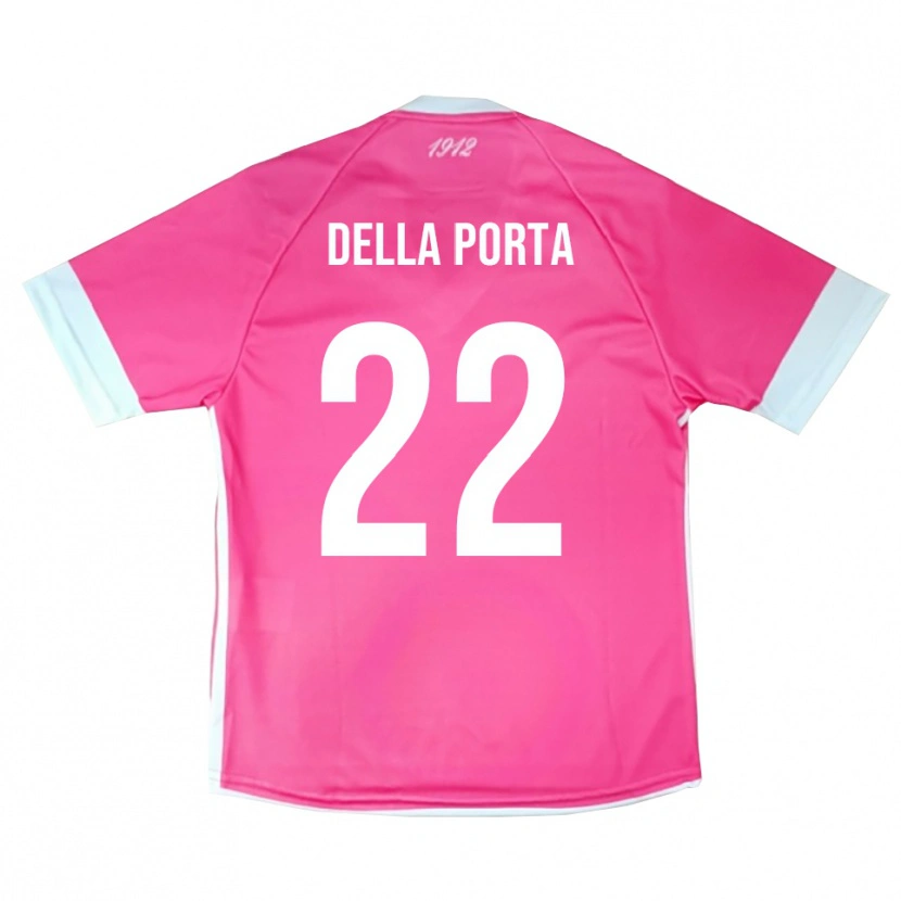DanxenメンズSimone Della Porta#22ホットピンクホワイトゴールキーパー シャツ2025/26ジャージーユニフォーム
