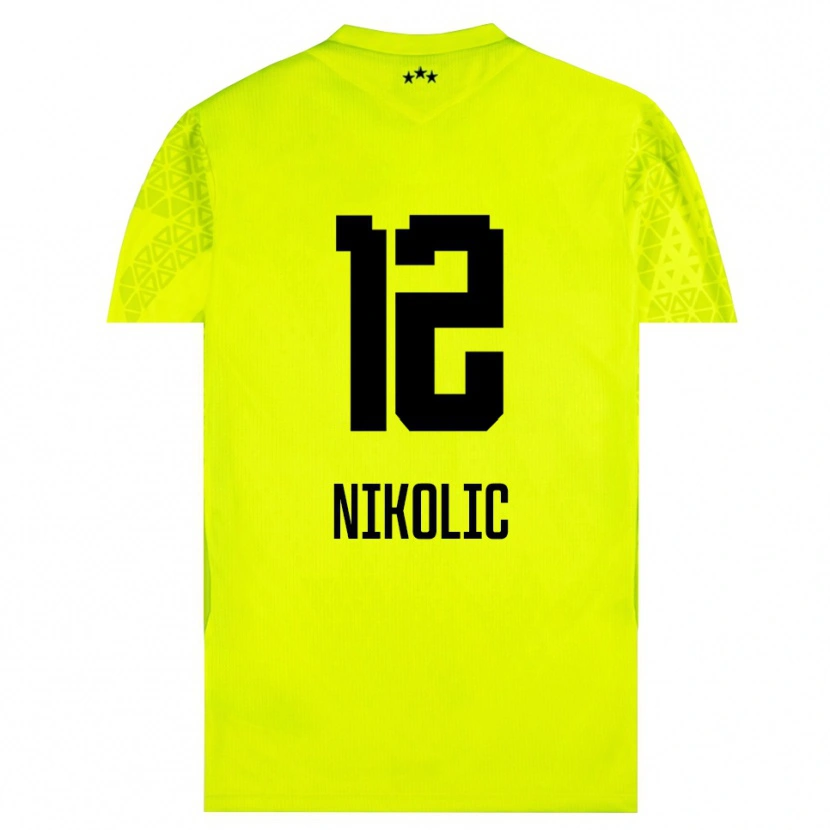 DanxenメンズUros Nikolic#12イエログリーンブラックゴールキーパー シャツ2025/26ジャージーユニフォーム
