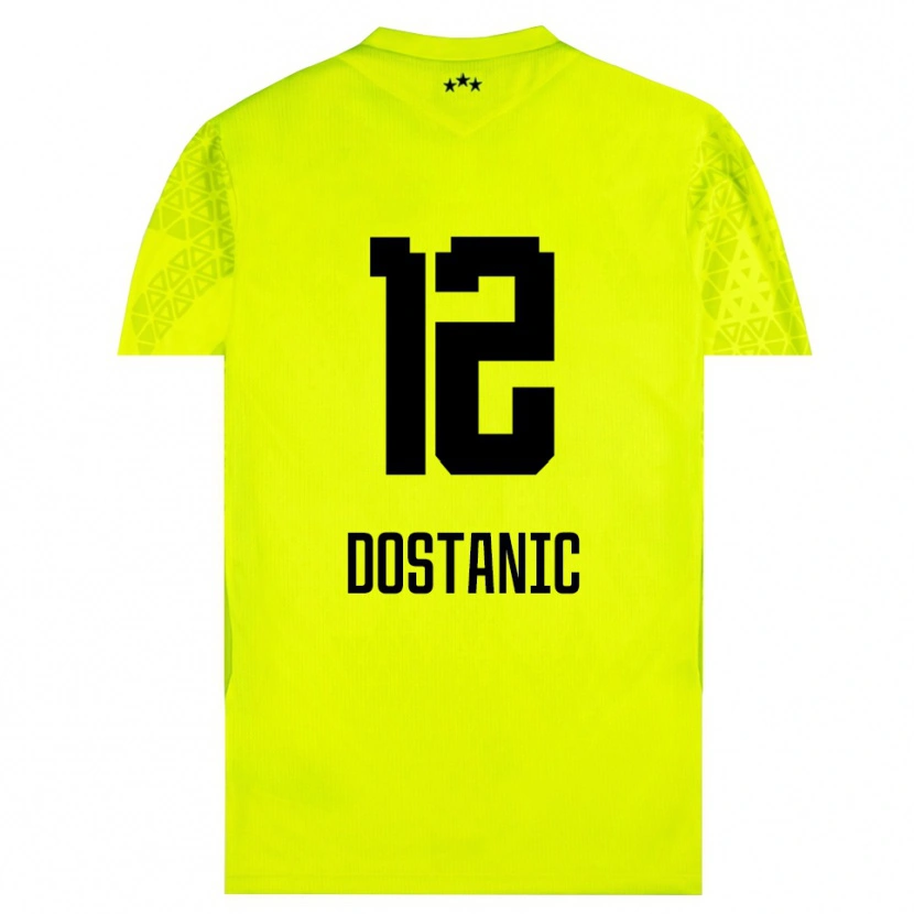 DanxenメンズFilip Dostanic#12イエログリーンブラックゴールキーパー シャツ2025/26ジャージーユニフォーム