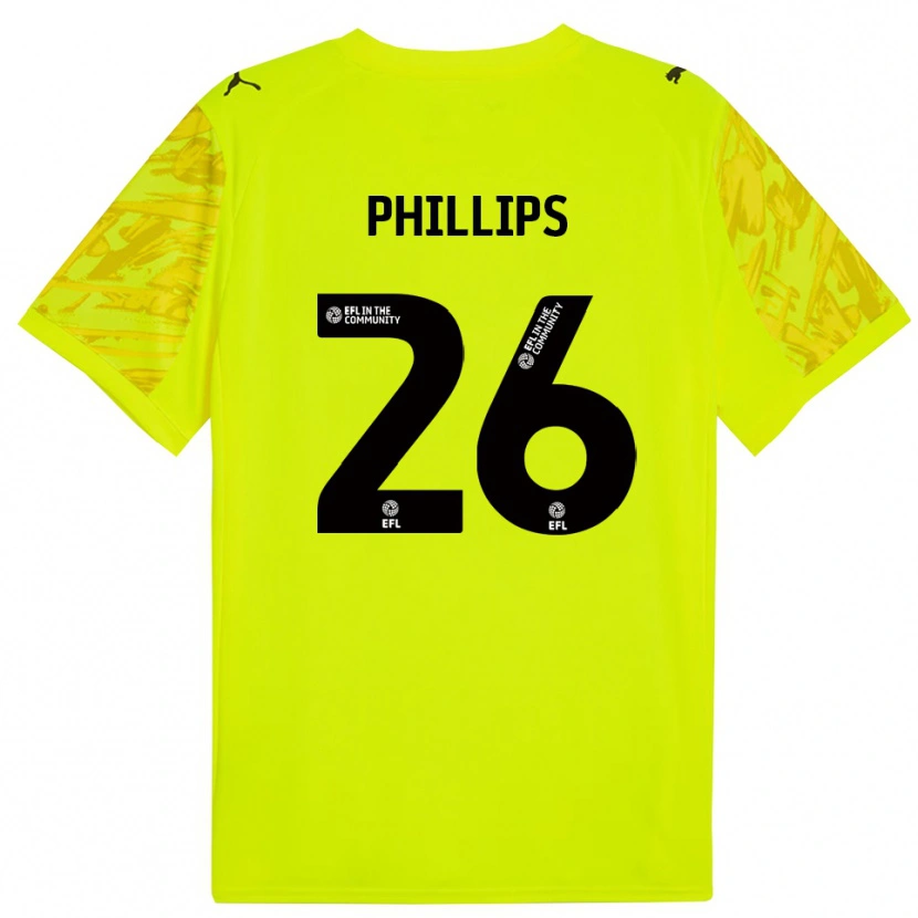 DanxenメンズNoah Phillips#26蛍光グリーンゴールキーパー シャツ2025/26ジャージーユニフォーム