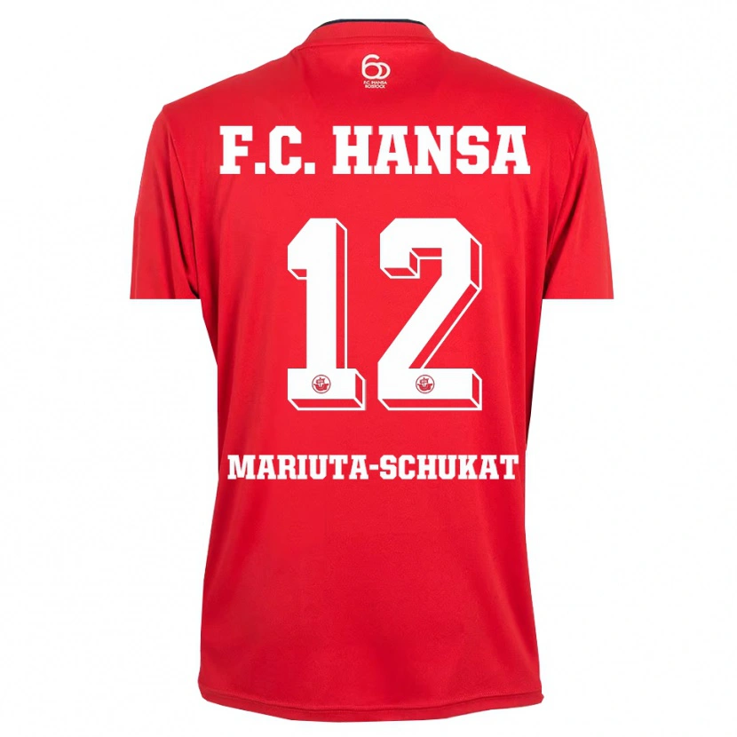 DanxenメンズLara Mariuta-Schukat#12レッド ホワイトゴールキーパー シャツ2025/26ジャージーユニフォーム
