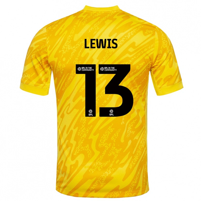 DanxenメンズKarl Lewis#13イエロー ブラックゴールキーパー シャツ2025/26ジャージーユニフォーム