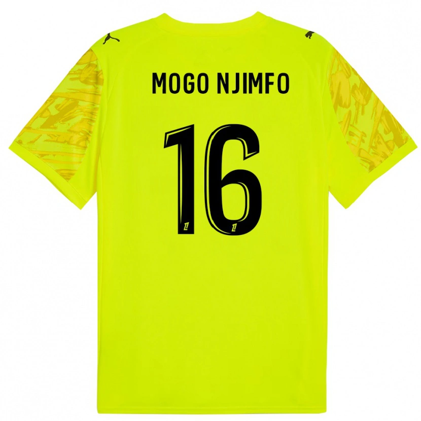 DanxenメンズArthur Mogo Njimfo#16蛍光グリーンブラックゴールキーパー シャツ2025/26ジャージーユニフォーム