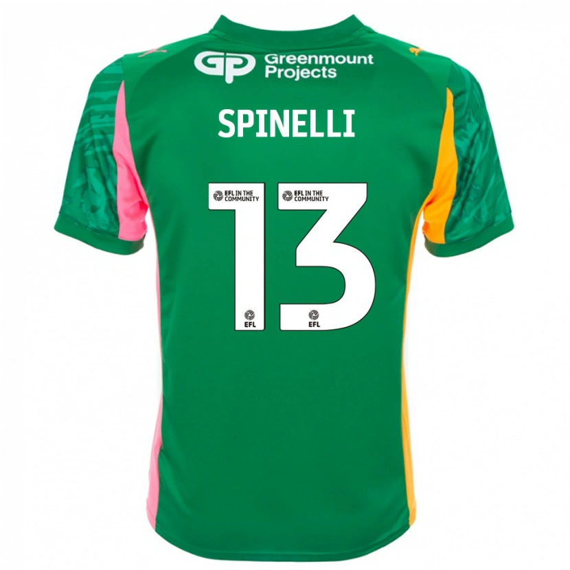 DanxenレディースMatteo Spinelli#13グリーンピンクオレンジゴールキーパー シャツ2025/26ジャージーユニフォーム