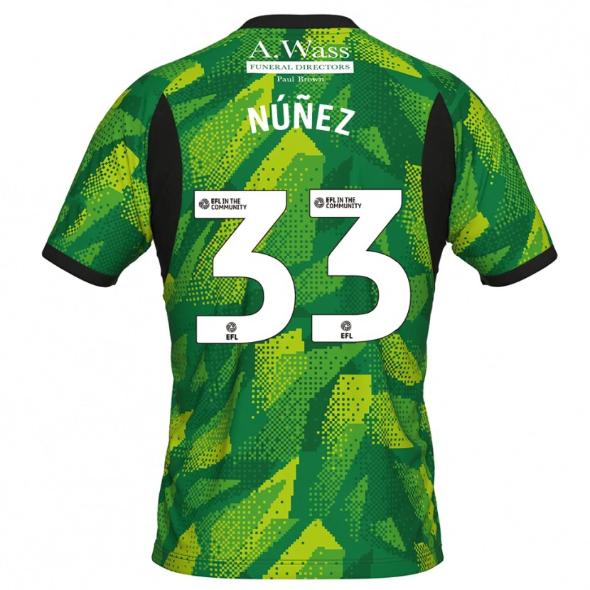 DanxenレディースAnthony Núñez#33グリーンブラックゴールキーパー シャツ2025/26ジャージーユニフォーム