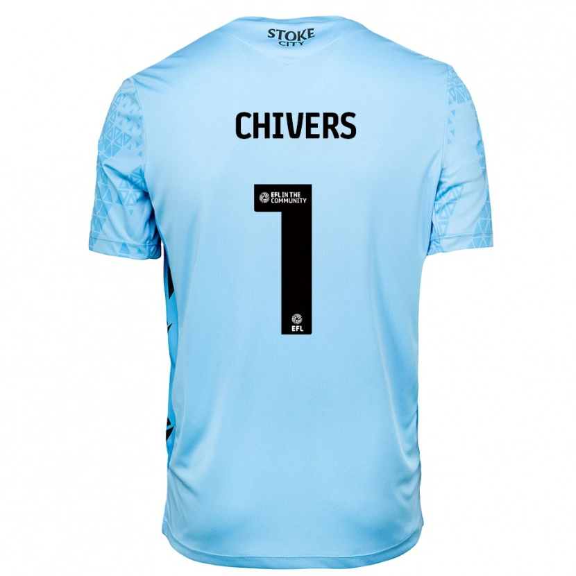 DanxenレディースBen Chivers#1スカイブルー ブラックゴールキーパー シャツ2025/26ジャージーユニフォーム