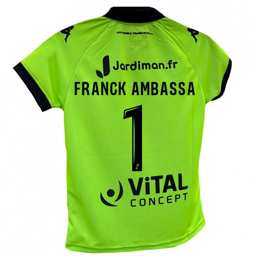 DanxenレディースGaspard Franck Ambassa#1ネオングリーンゴールキーパー シャツ2025/26ジャージーユニフォーム
