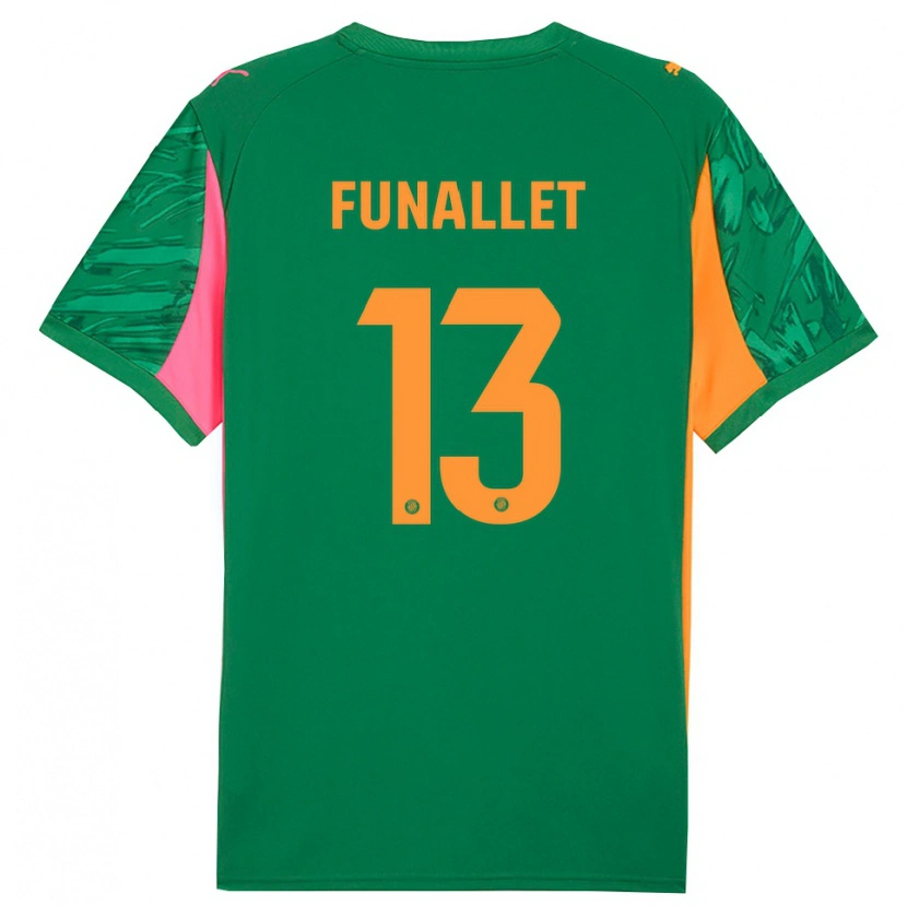 DanxenレディースPau Funallet#13グリーンオレンジゴールキーパー シャツ2025/26ジャージーユニフォーム