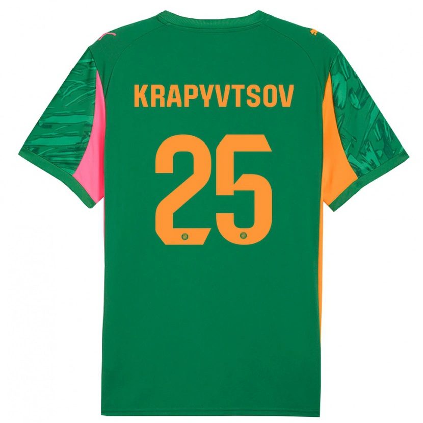 DanxenレディースVladyslav Krapyvtsov#25グリーンオレンジゴールキーパー シャツ2025/26ジャージーユニフォーム