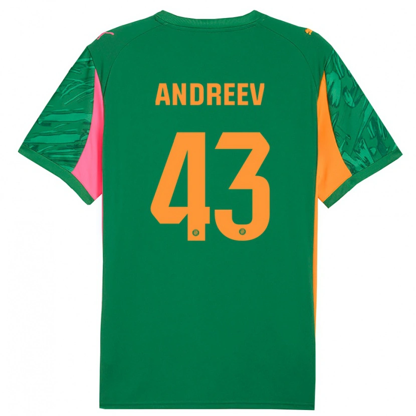 DanxenレディースAleksandar Andreev#43グリーンオレンジゴールキーパー シャツ2025/26ジャージーユニフォーム