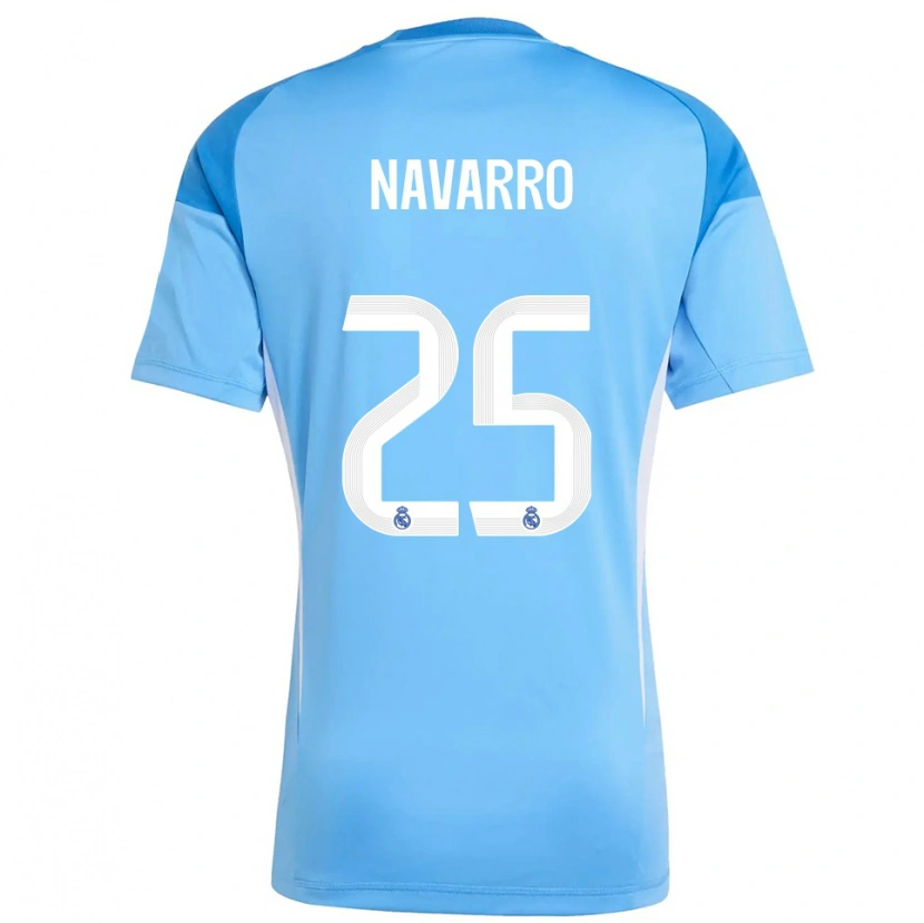 DanxenレディースJavier Navarro#25スカイブルーホワイトゴールキーパー シャツ2025/26ジャージーユニフォーム