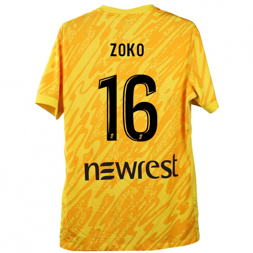 DanxenレディースNathan Zoko#16イエローブラックゴールキーパー シャツ2025/26ジャージーユニフォーム