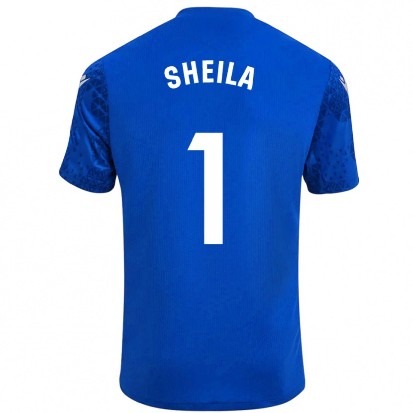 DanxenレディースSheila Ibañez Campillo#1ブルーホワイトゴールキーパー シャツ2025/26ジャージーユニフォーム