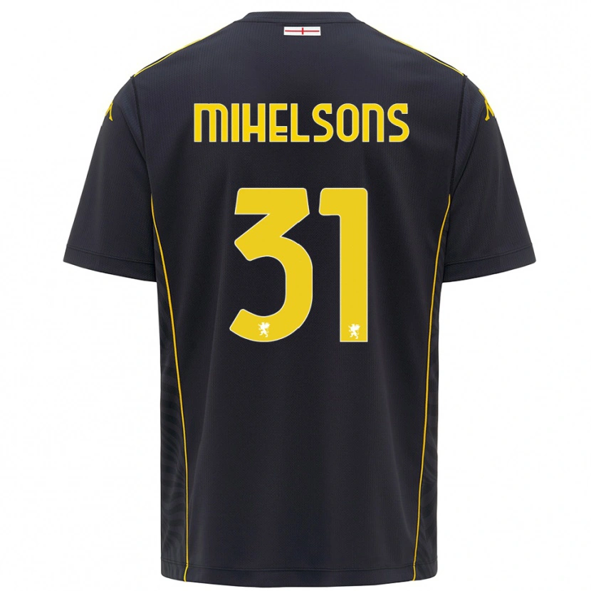 DanxenレディースRendijs Mihelsons#31黒黄ゴールキーパー シャツ2025/26ジャージーユニフォーム