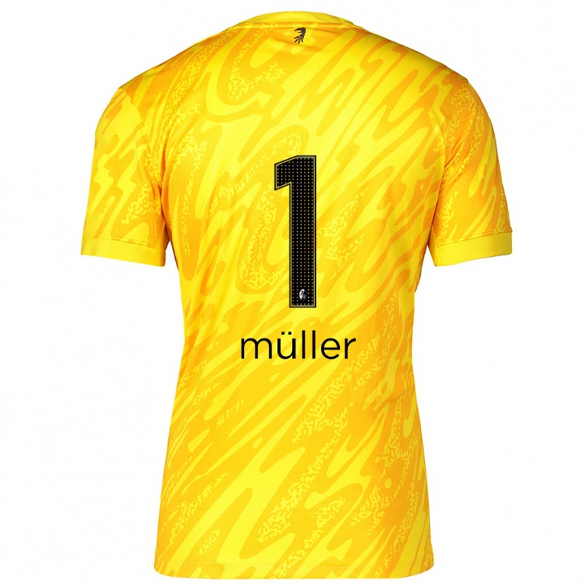 DanxenレディースPhilipp Müller#1黄黒ゴールキーパー シャツ2025/26ジャージーユニフォーム