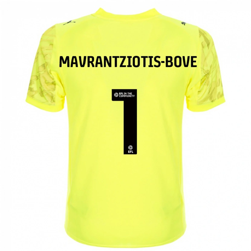 DanxenレディースKane Mavrantziotis-Bove#1イエローブラックゴールキーパー シャツ2025/26ジャージーユニフォーム
