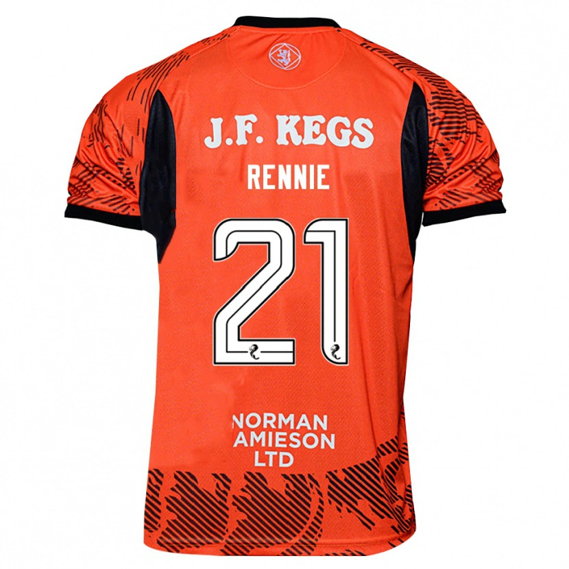 DanxenレディースBeth Rennie#21オレンジブラックゴールキーパー シャツ2025/26ジャージーユニフォーム