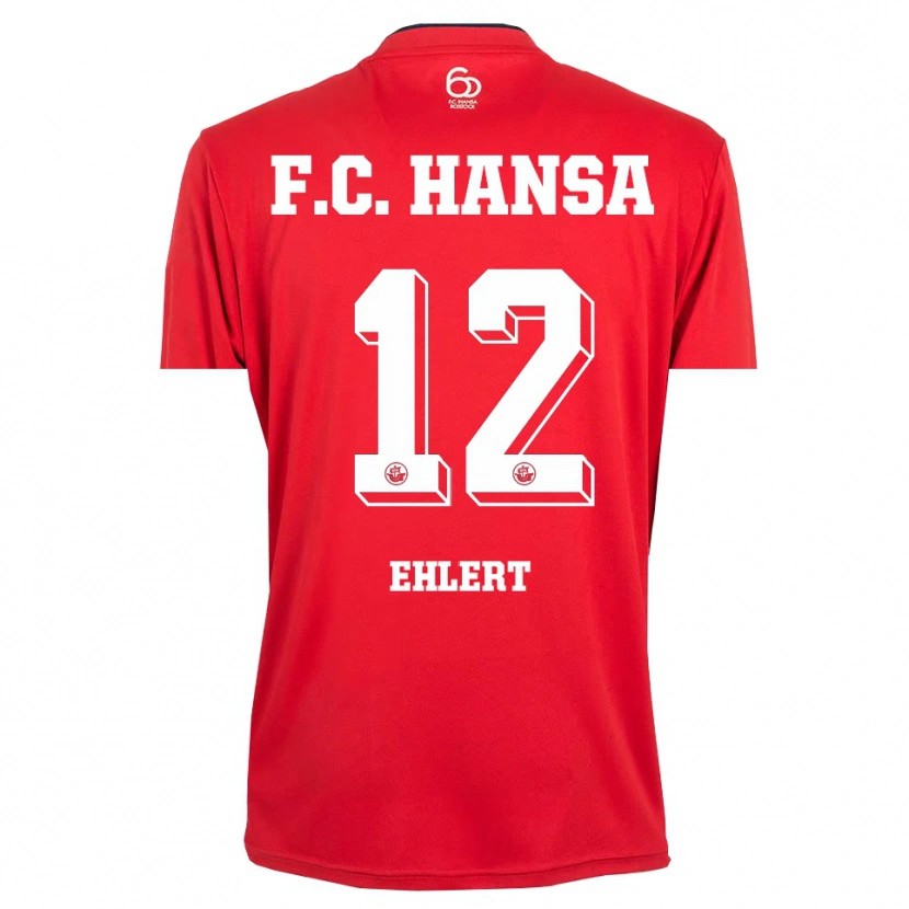 DanxenレディースJonas Ehlert#12レッド ホワイトゴールキーパー シャツ2025/26ジャージーユニフォーム