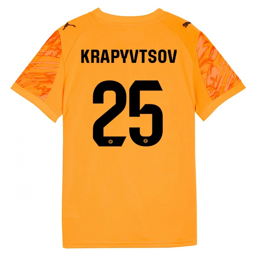 DanxenレディースVladyslav Krapyvtsov#25オレンジブラックゴールキーパー シャツ2025/26ジャージーユニフォーム