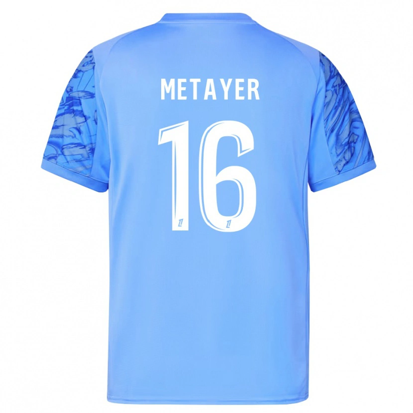 DanxenレディースMaxence Metayer#16ブルーホワイトゴールキーパー シャツ2025/26ジャージーユニフォーム