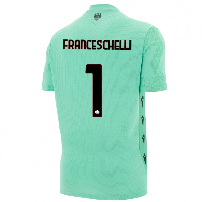 DanxenレディースMatteo Franceschelli#1ミントブルー黒ゴールキーパー シャツ2025/26ジャージーユニフォーム