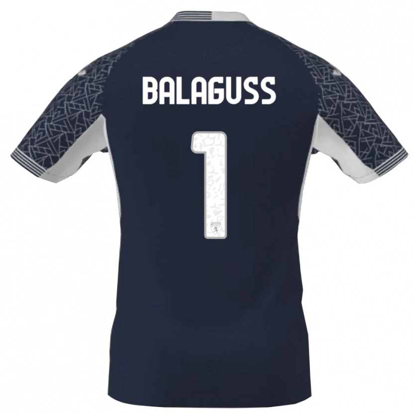 DanxenレディースNils Balaguss#1青黒白ゴールキーパー シャツ2025/26ジャージーユニフォーム