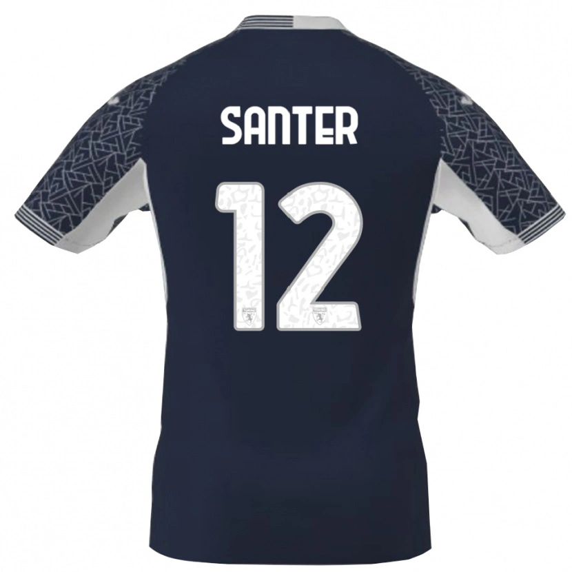 DanxenレディースLeonardo Santer#12青黒白ゴールキーパー シャツ2025/26ジャージーユニフォーム