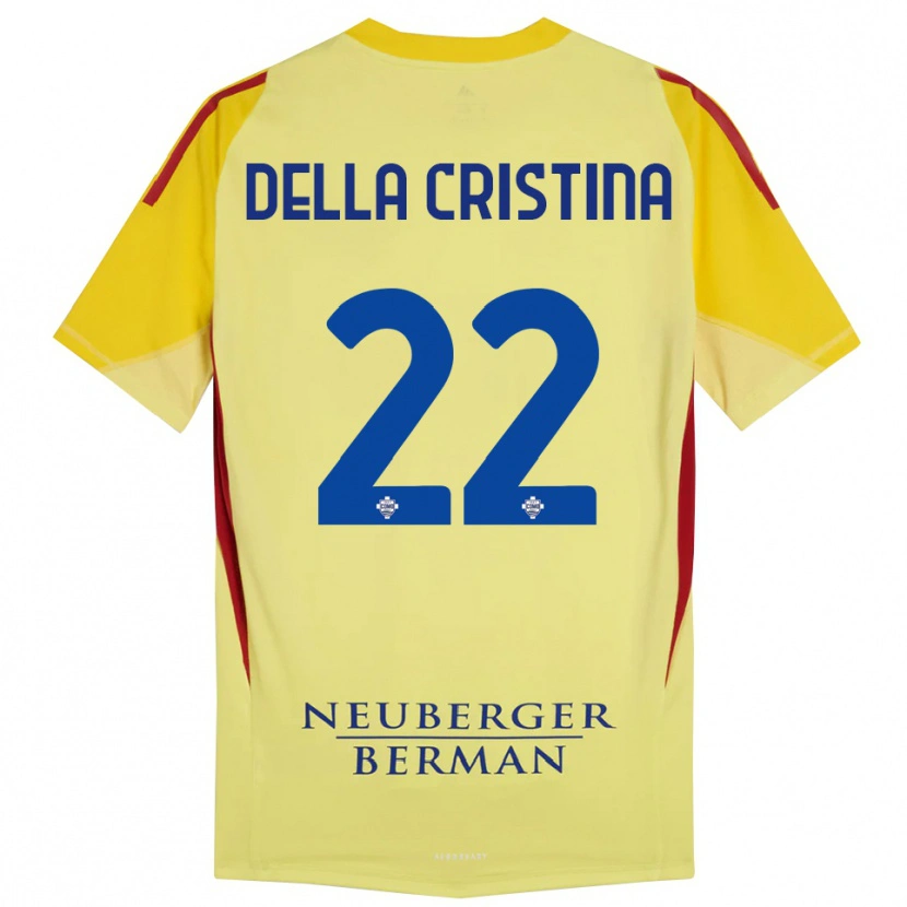 DanxenレディースStefano Della Cristina#22ライト黄黒ゴールキーパー シャツ2025/26ジャージーユニフォーム