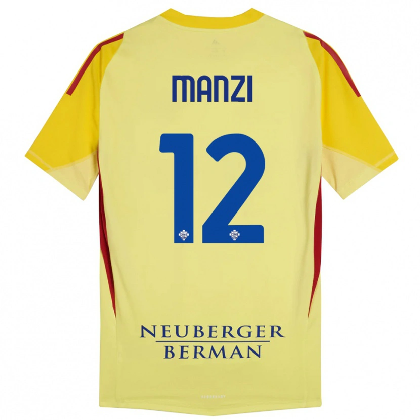 DanxenレディースFederico Manzi#12ライト黄黒ゴールキーパー シャツ2025/26ジャージーユニフォーム